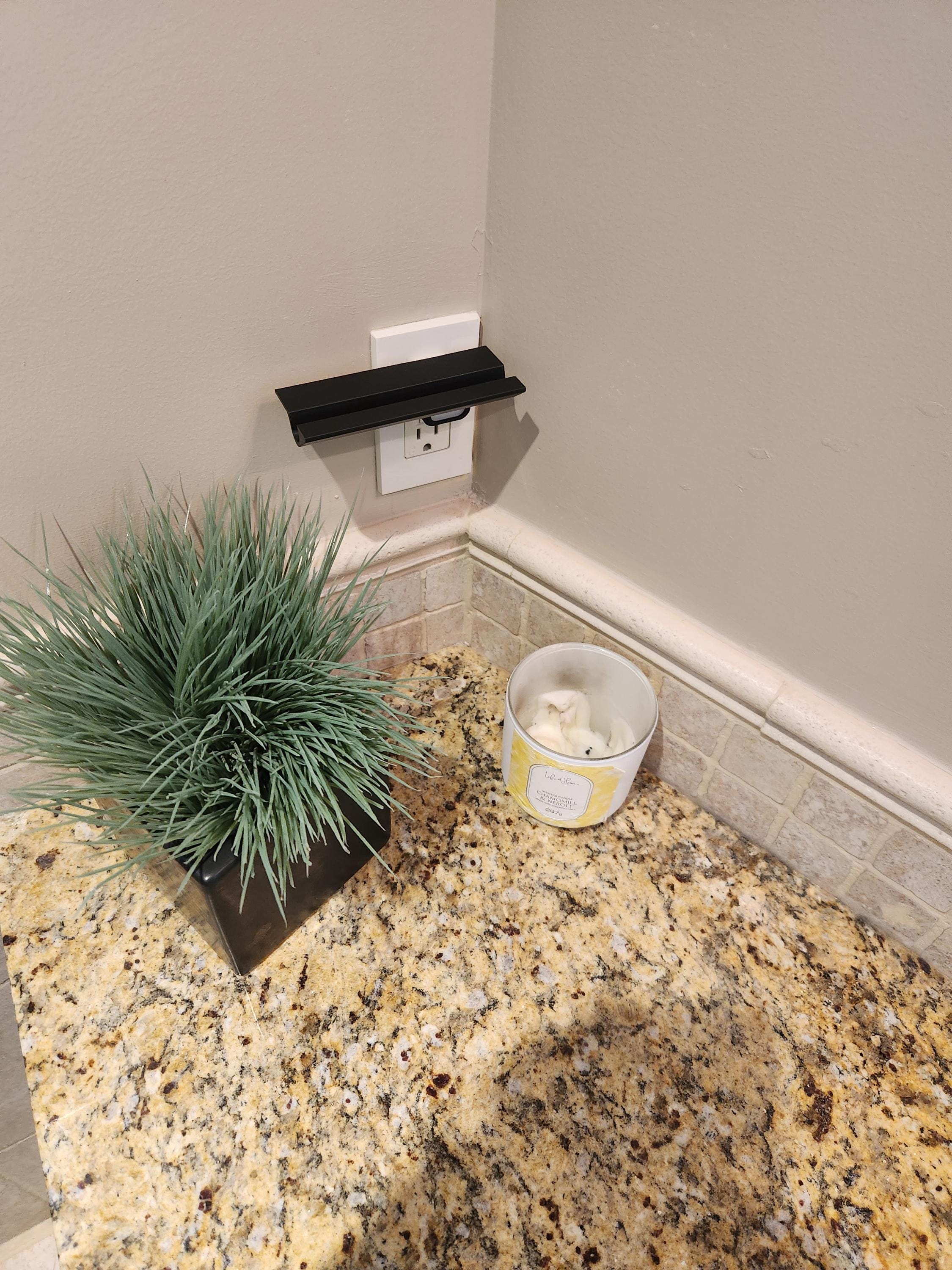 Plastic Charging Station Shelf – Wall Mount Outlet Organizer for Phones, Tablets