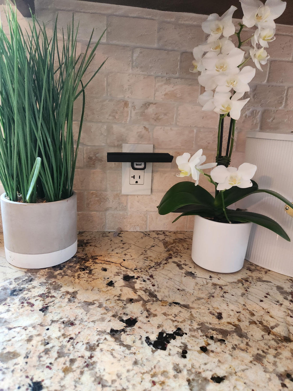 Plastic Charging Station Shelf, Outlet Mount Docking Station, Tech Organizer