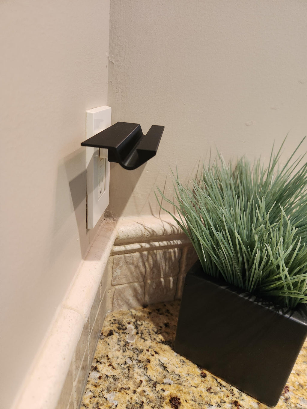 Plastic Charging Station Shelf – Wall Mount Outlet Organizer for Phones, Tablets