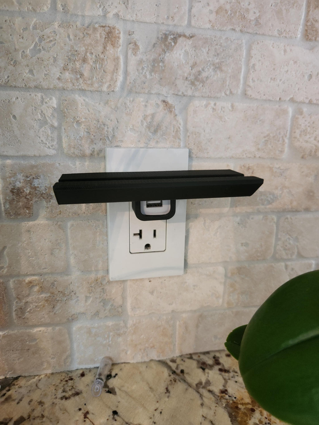 Plastic Charging Station Shelf, Outlet Mount Docking Station, Tech Organizer