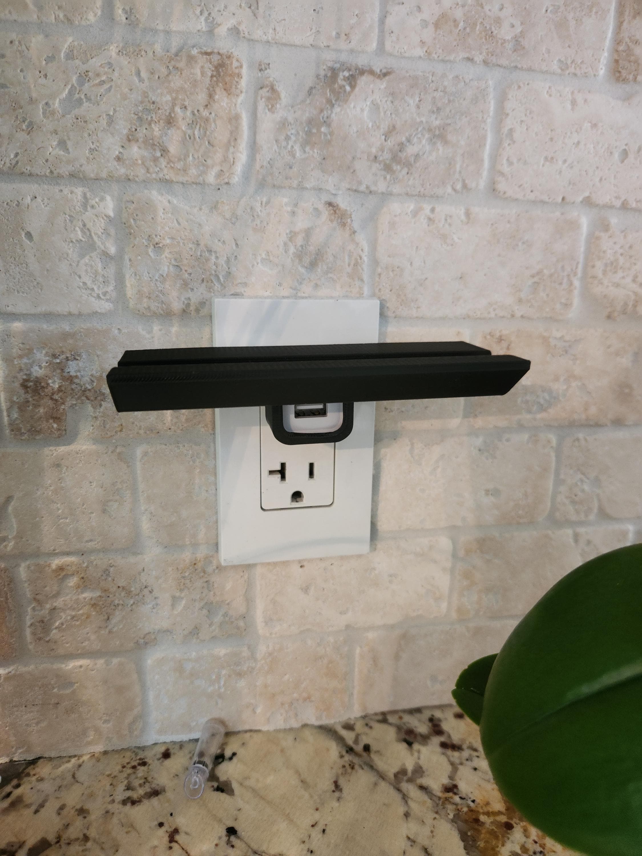 Plastic Charging Station Shelf, Outlet Mount Docking Station, Tech Organizer