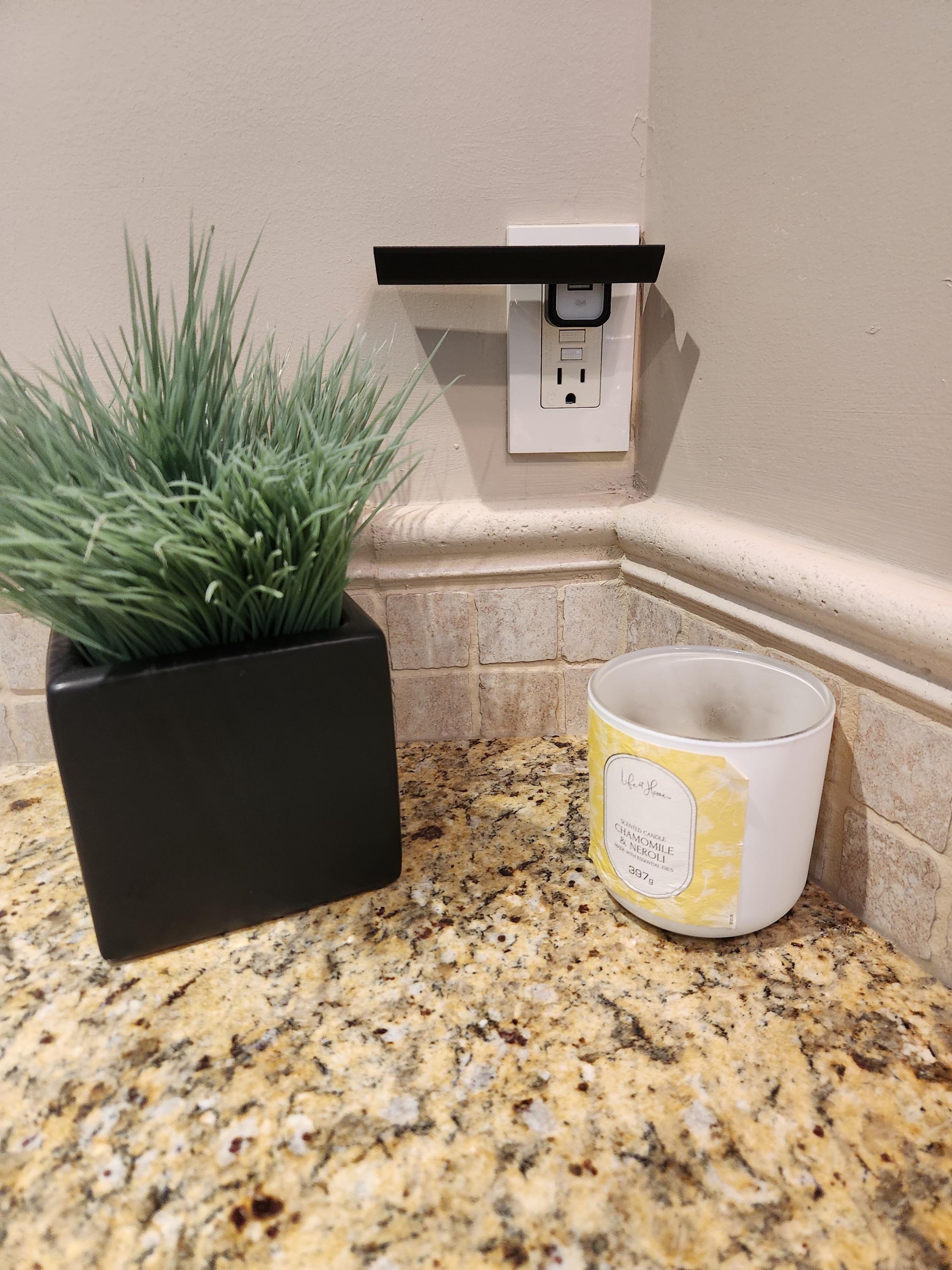 Plastic Charging Station Shelf – Wall Mount Outlet Organizer for Phones, Tablets